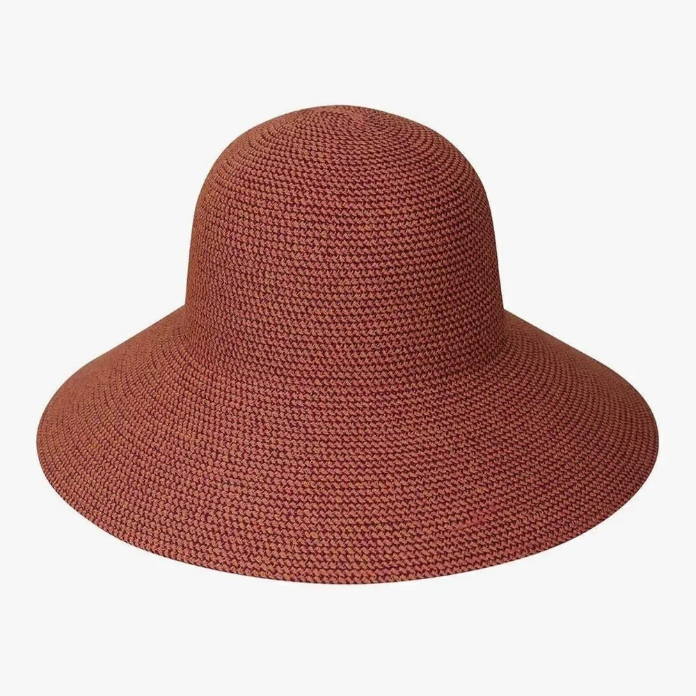 Betmar Gossamer Packable Straw Sun Hat, Tropical Multi (Coral/Purple/Yellow) NWT - Picture 2 of 13